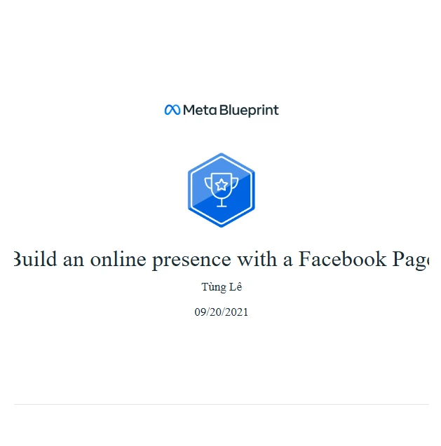 Chứng chỉ Meta Facebook Page Presence