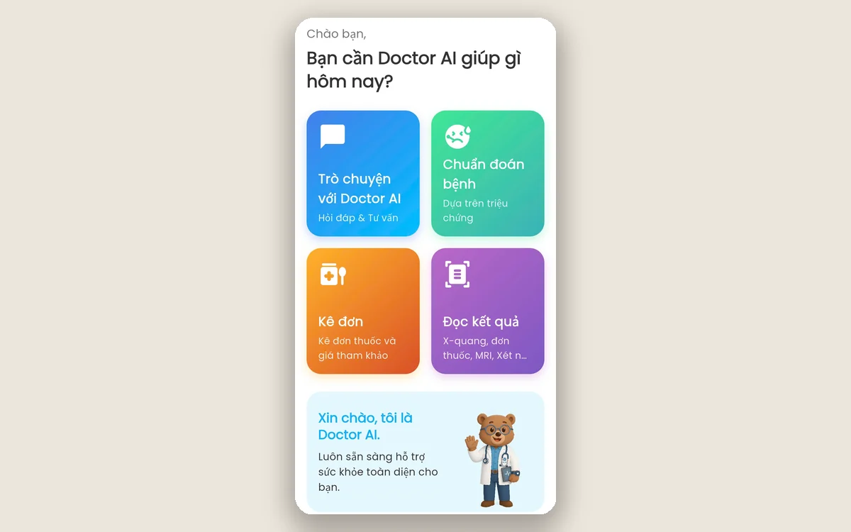 Ứng dụng tư vấn sức khỏe Doctor AI