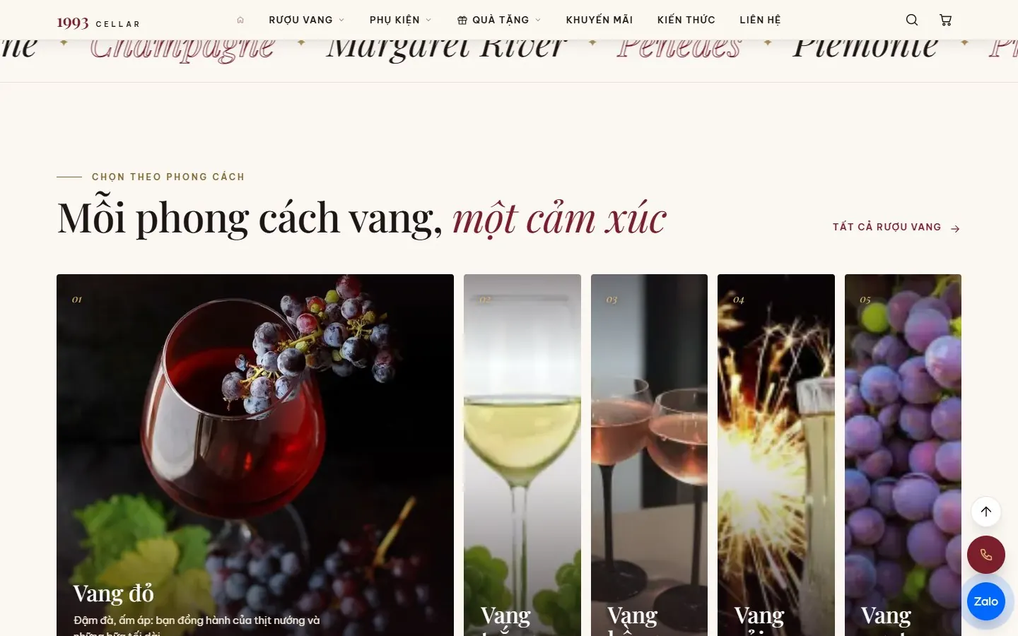 1993 Cellar: Trang chủ: chọn theo phong cách vang
