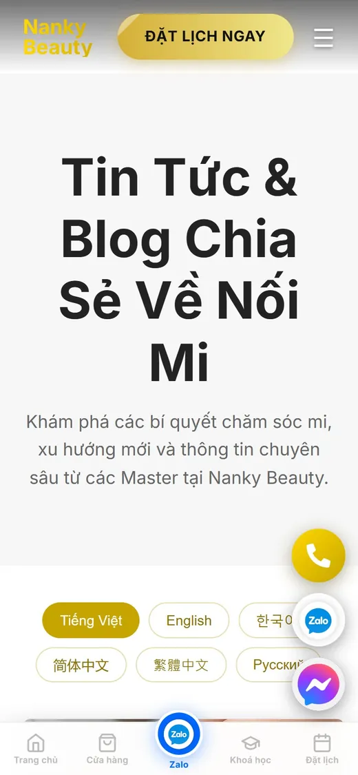 Nanky Beauty trên điện thoại: Blog