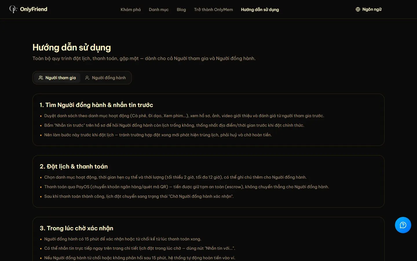 OnlyFriend: Hướng dẫn sử dụng