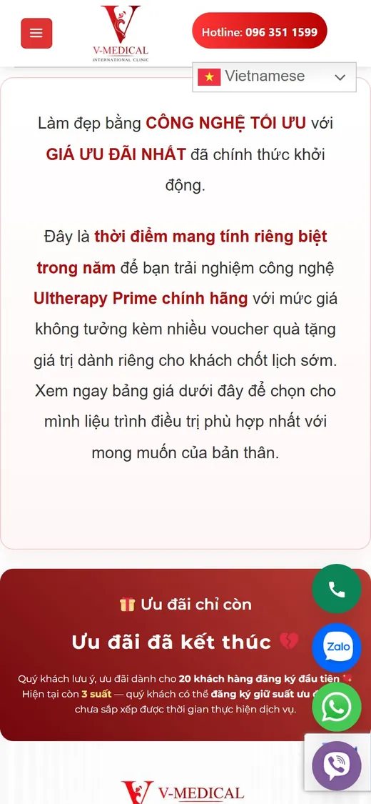 V-Medical Clinic trên điện thoại: Giới thiệu dịch vụ
